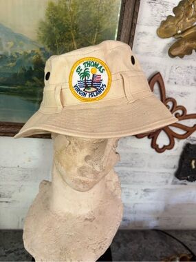 vintage”Head Hugger” souvenir bucket hat St. Thomas, Virgin